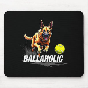 Alfombrilla De Ratón Perro pastor belga ballahólico divertido persiguie
