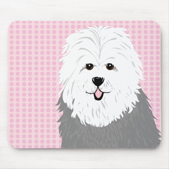 Alfombrilla De Ratón Perro pastor inglés viejo (Frente)