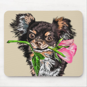 Alfombrilla De Ratón Perro pequeño con almohadilla de ratón romántica R