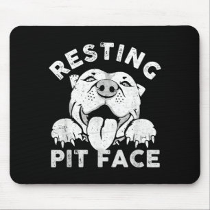Alfombrilla De Ratón Perro Pitbull Descansando Cara de Pit Humor Sarcás