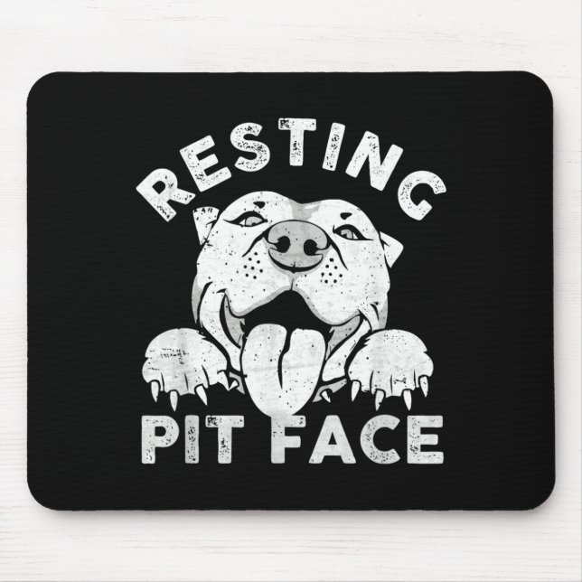Alfombrilla De Ratón Perro Pitbull Descansando Cara de Pit Humor Sarcás (Frente)