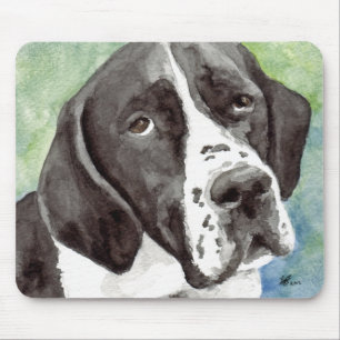 Alfombrilla De Ratón Perro Pointer Negro y Blanco