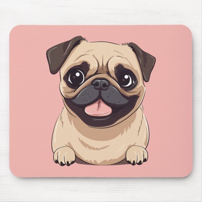Alfombrilla De Ratón Perro pug (Frente)