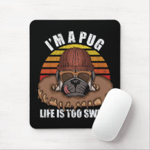 Perro Pug con donuts diseño retro Almohadilla del