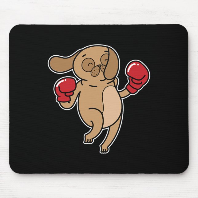 Alfombrilla De Ratón Perro Pug Hace Boxeo (Frente)