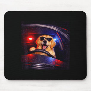 Alfombrilla De Ratón Perro retriever dorado divertido conduciendo meme 