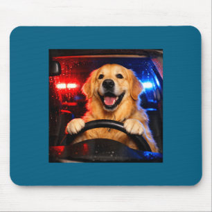 Alfombrilla De Ratón Perro retriever dorado divertido conduciendo meme 