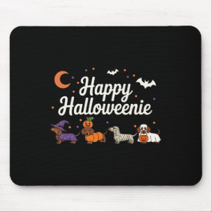 Alfombrilla De Ratón Perro Salchicha Bruja Feliz Halloweenie Lindo Hall