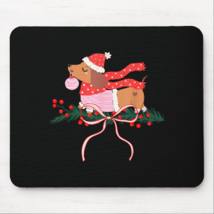 Alfombrilla De Ratón Perro salchicha vintage lindo de Navidad amante