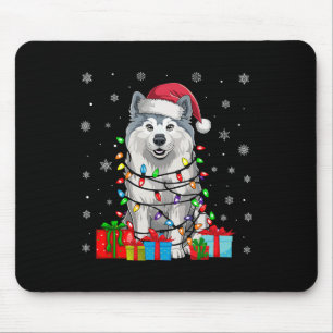 Alfombrilla De Ratón Perro Samoyed Noches feas enciende Perro Sombrero 