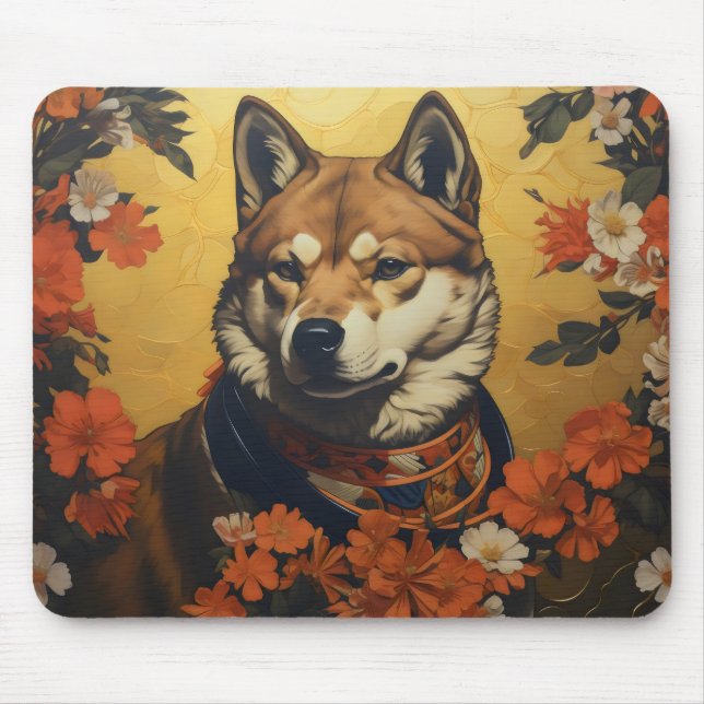 Alfombrilla De Ratón Perro Samurái Shiba Inu (Frente)
