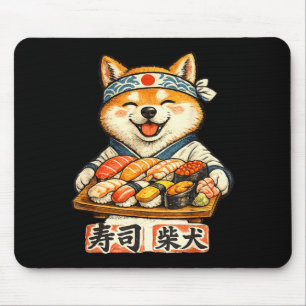Alfombrilla De Ratón Perro shiba inu divertido comiendo sushi comida ja
