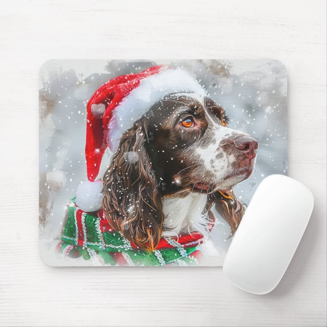 Alfombrilla De Ratón Perro Springer Spaniel Navidad Festiva (Con ratón)