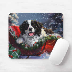 Alfombrilla De Ratón Perro Terranova Navideño Festivo