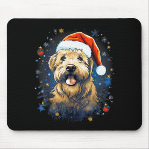 Alfombrilla De Ratón Perro Terrier de trigo de capa suave de Navidad Ho