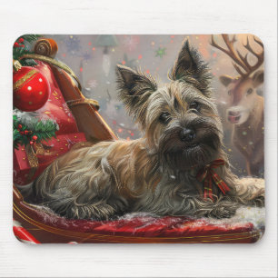 Alfombrilla De Ratón Perro Terrier Skye Navidad Festiva