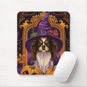 Alfombrilla De Ratón Perro tibetano spaniel espeluznante de Halloween B