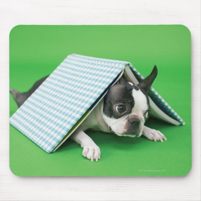 Alfombrilla De Ratón Perro tirado bajo un libro (Frente)