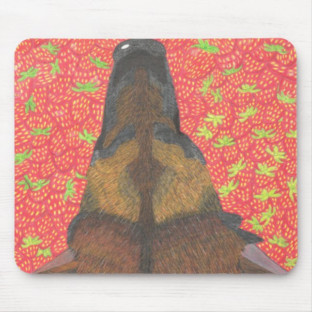 Alfombrilla De Ratón Perro y fresa (Frente)