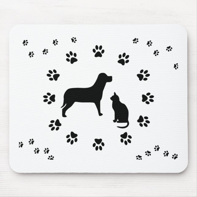 Alfombrilla De Ratón Perro y gato Mousepad (Frente)