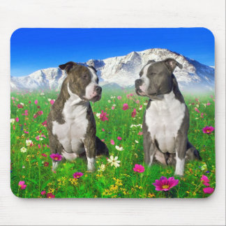 Alfombrilla De Ratón Perros Brindle y azules de Staffordshire y del
