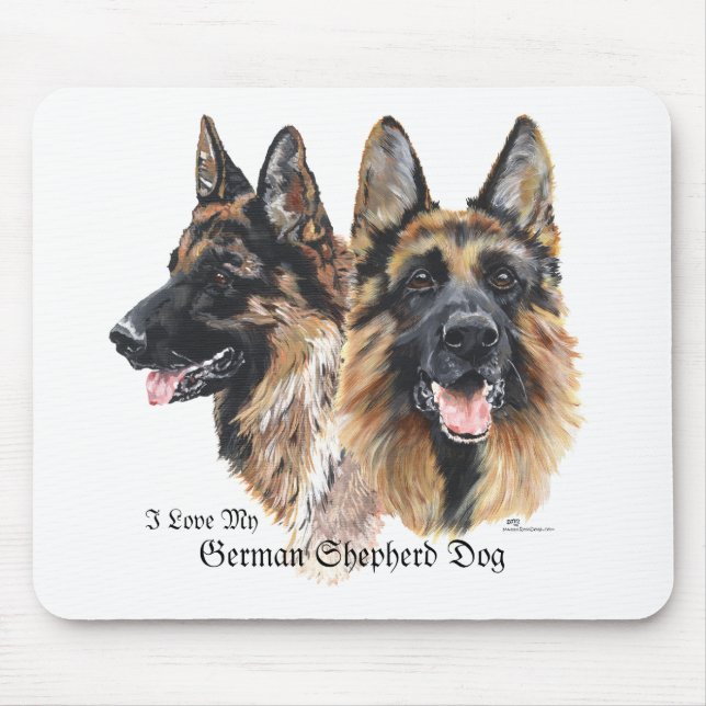 Alfombrilla De Ratón Perros de pastor alemán (Frente)