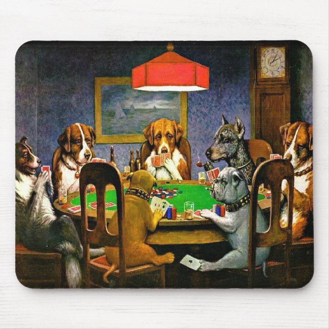 Alfombrilla De Ratón Perros Jugando Poker, Coolidge C.M., (Frente)