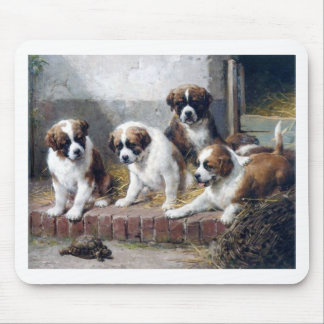 Alfombrilla De Ratón Perros lindos de la pintura de la tortuga de los