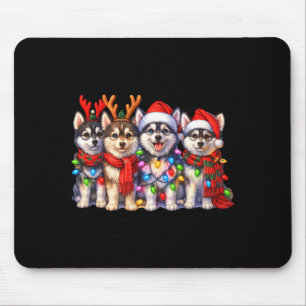 Alfombrilla De Ratón Perros Navideños Lindos Msky Con Luces Manga Larga