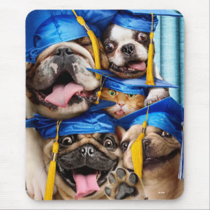 Alfombrilla De Ratón Perros y gatos graduados en cabina de fotos