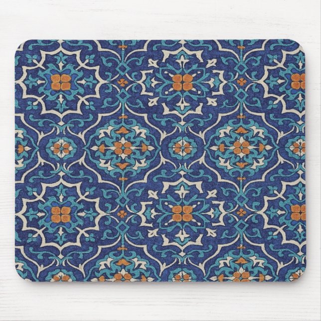 Alfombrilla De Ratón Persian Tile Pattern Mouse Pad – Elegant Blue Geom (Frente)