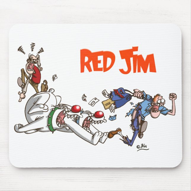 Alfombrilla De Ratón Persiguiendo a la musepda del cartero (Frente)