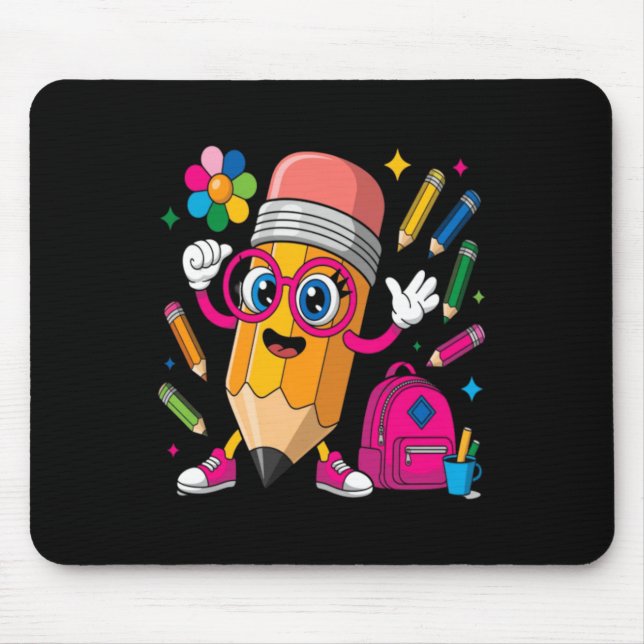 Alfombrilla De Ratón Personaje de Lápiz Aprender Crear (Frente)