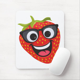 Alfombrilla De Ratón Personaje Genial de Fresa – Arte Divertido de Frut
