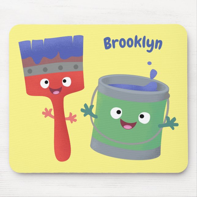 Alfombrilla De Ratón Personajes de pincel y dibujos animados (Frente)