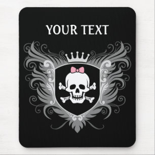 Alfombrilla De Ratón Personalice a señora Skull Crest [oscuro]