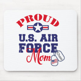 Alfombrilla De Ratón Personalice Dog Tag US Air Force Mom