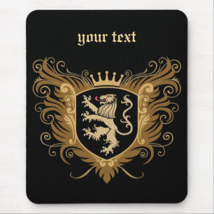 Alfombrilla De Ratón Personalice el escudo del león [oscuro]