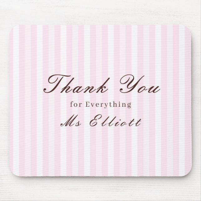 Alfombrilla De Ratón Personalised Thank You Teacher Mouse Pad Pink Mist (Frente)