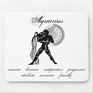 Alfombrilla De Ratón Personalizable Aquarius rasgos zodiaco al estilo g