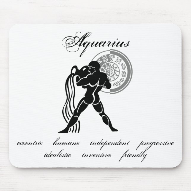 Alfombrilla De Ratón Personalizable Aquarius rasgos zodiaco al estilo g (Frente)