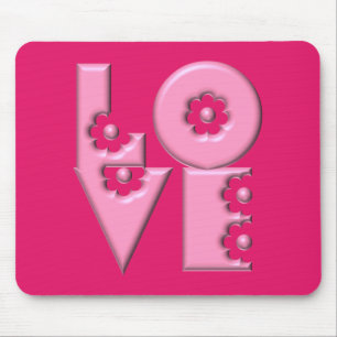 Alfombrilla De Ratón Personalizable Bubblegum Pink 3D LOVE Square