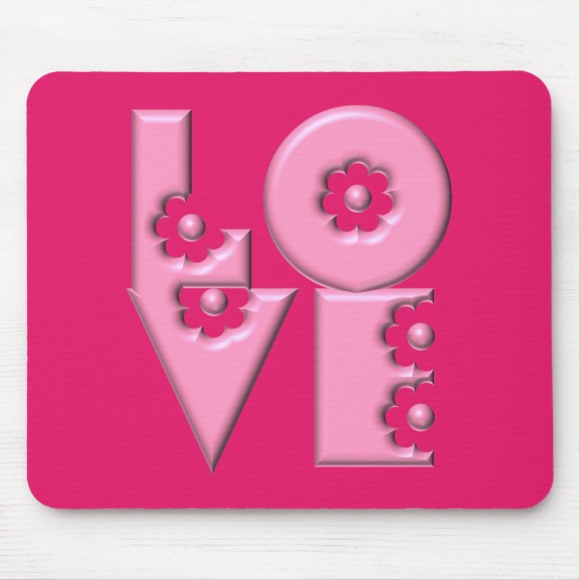 Alfombrilla De Ratón Personalizable Bubblegum Pink 3D LOVE Square (Frente)