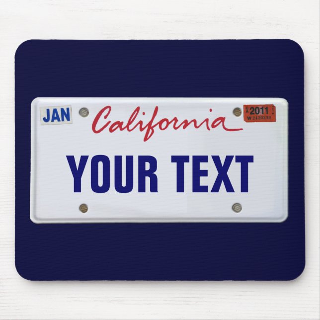 Alfombrilla De Ratón (Personalizable) California License Plate (Frente)