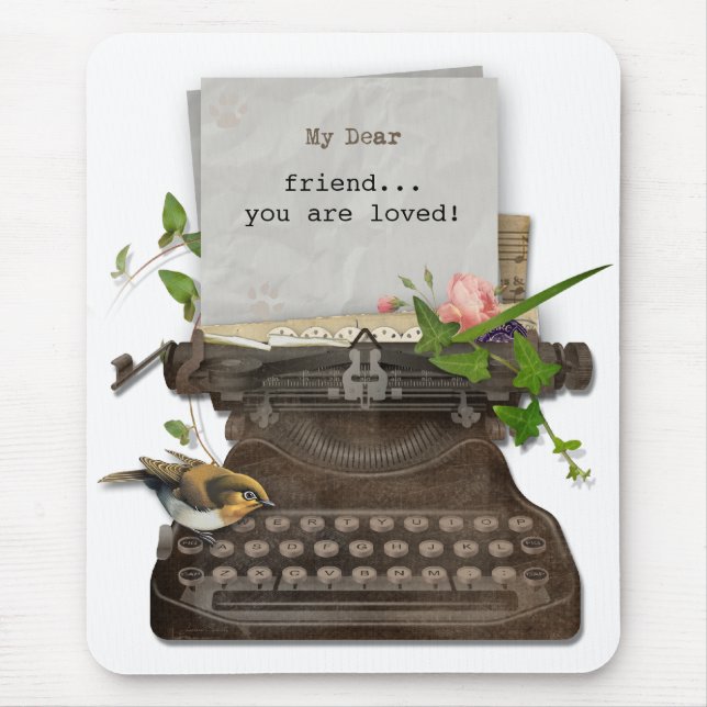 Alfombrilla De Ratón Personalizable de la máquina de escribir de época  (Frente)