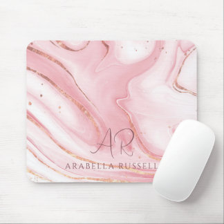 Alfombrilla De Ratón Personalizable de mármol Purpurina de oro rosado P