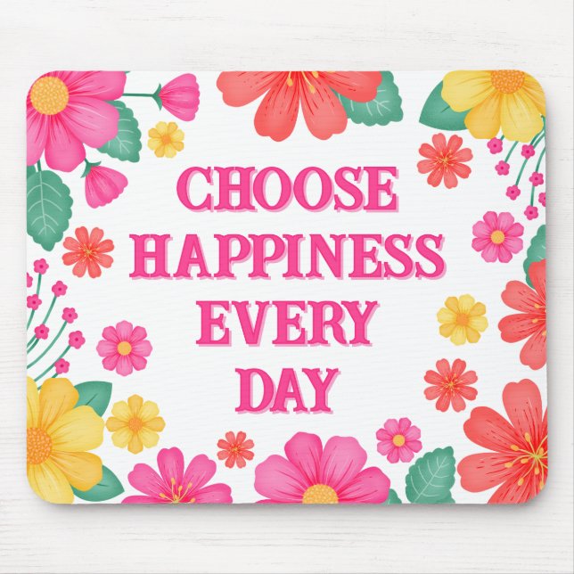 Alfombrilla De Ratón Personalizable de positividad inspiradora floral (Frente)