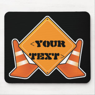 ALFOMBRILLA DE RATÓN PERSONALIZABLE DE RÓTULO DE CARRETERA DE CONSTRUCC