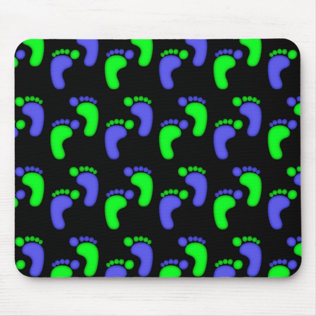 Alfombrilla De Ratón Personalizable del azul de los pies del caramelo (Frente)