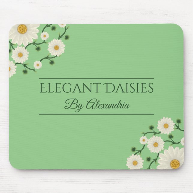 Alfombrilla De Ratón Personalizable Floral Daisy Event Planner (Frente)